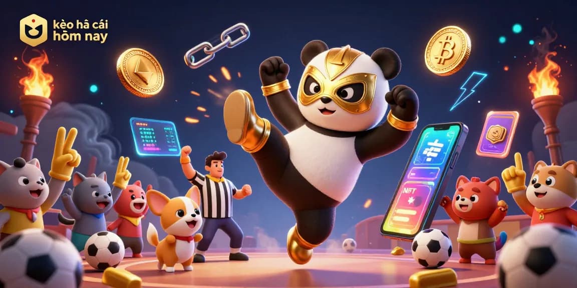 Betting on kèo nhà cái hôm nay with an exciting sports scene featuring a panda wrestler