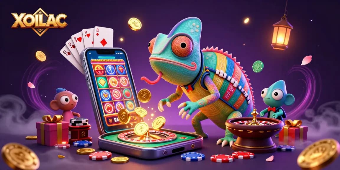 Experience the excitement of XOILAC with a colorful 3D casino scene filled with dynamic gaming action.