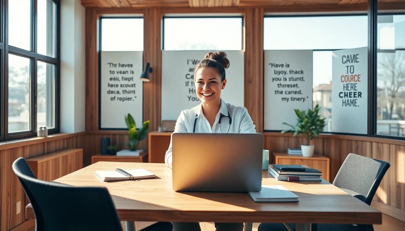 Career consultant working in a bright office, provides guidance with professionalism.