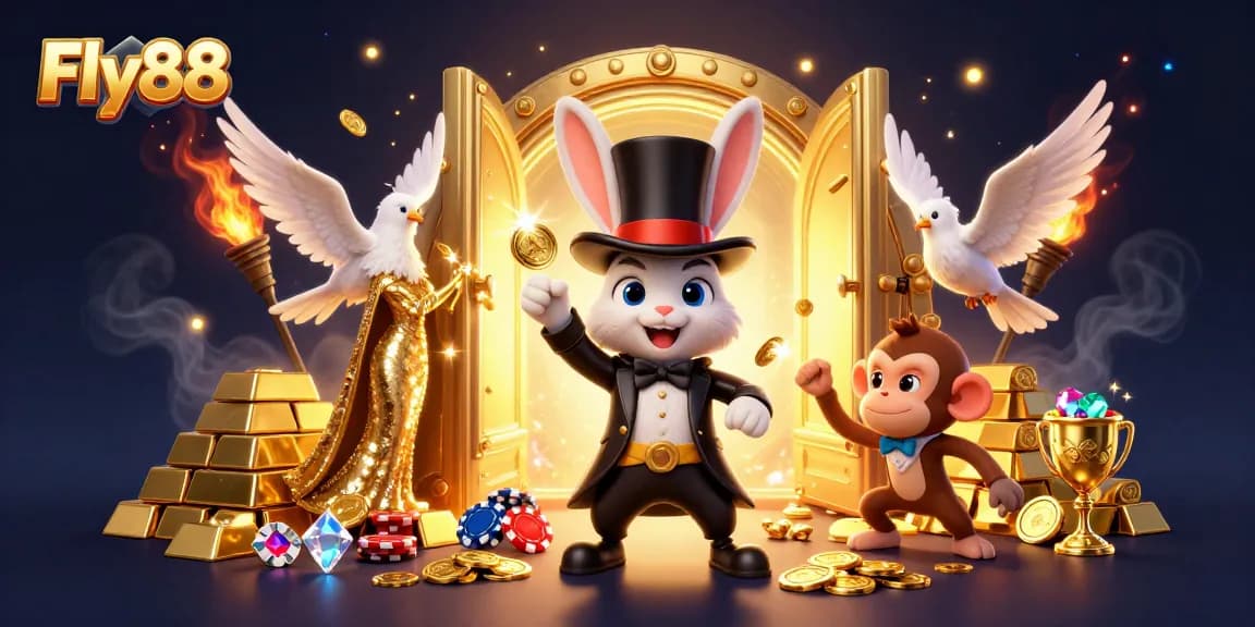 Engage with Fly88's thrilling casino adventure featuring magical wins and vibrant animations.
