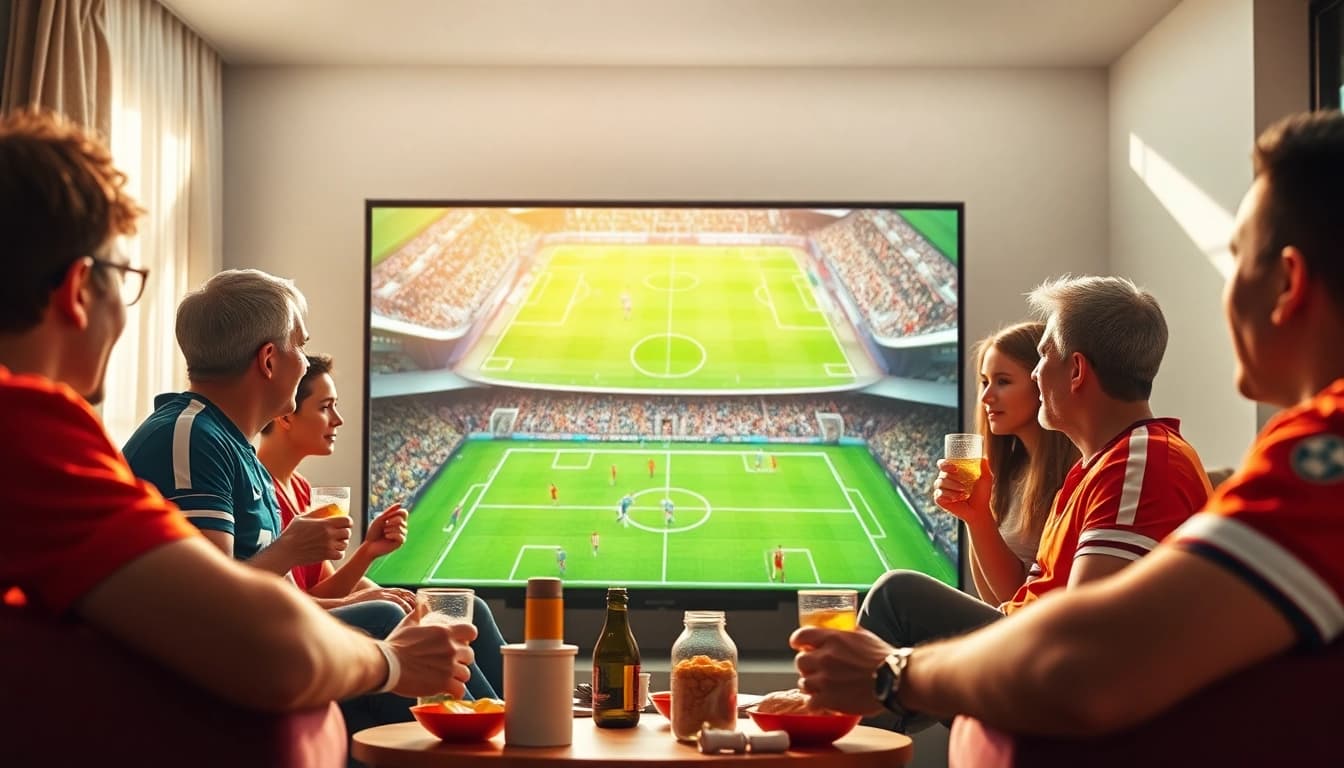 Socolive.network delivers an exciting atmosphere of friends enjoying live football streaming together.