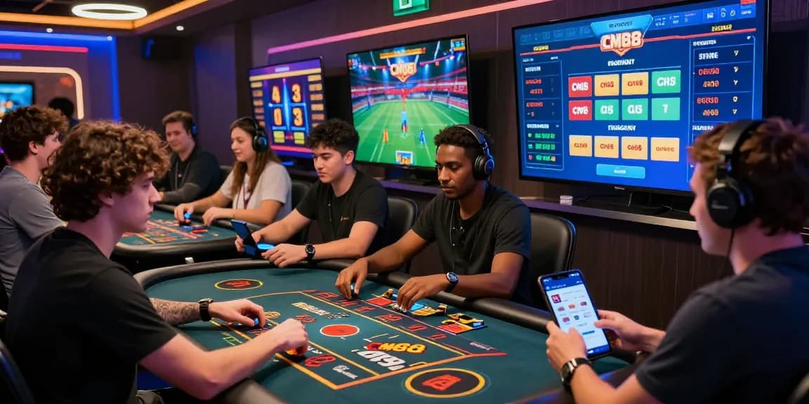 Exciting CM88 online gaming scene showcasing diverse players engaging with casino and sports betting experiences.