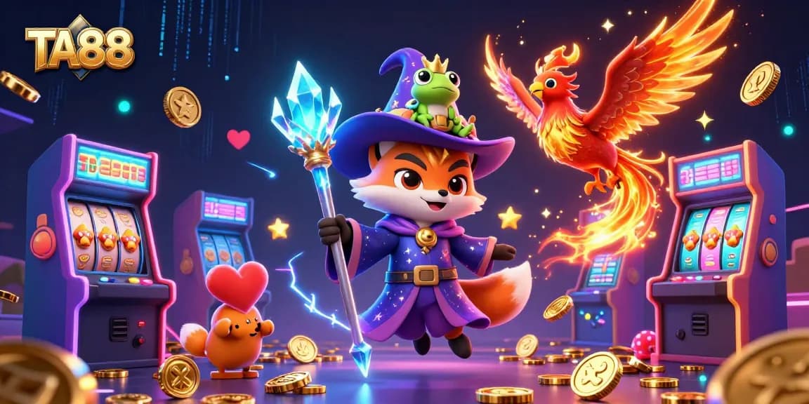 Experience exciting gameplay at TA88 with vibrant game characters and casino elements.