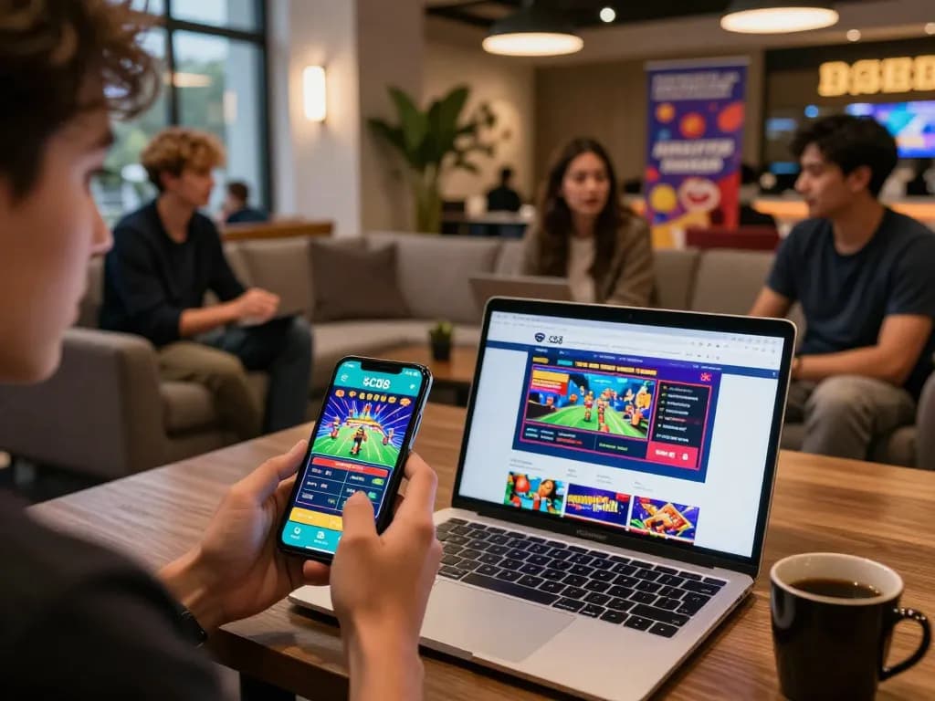 SC88 mobile app displayed on smartphone, vibrant online betting atmosphere capturing excitement and engagement.