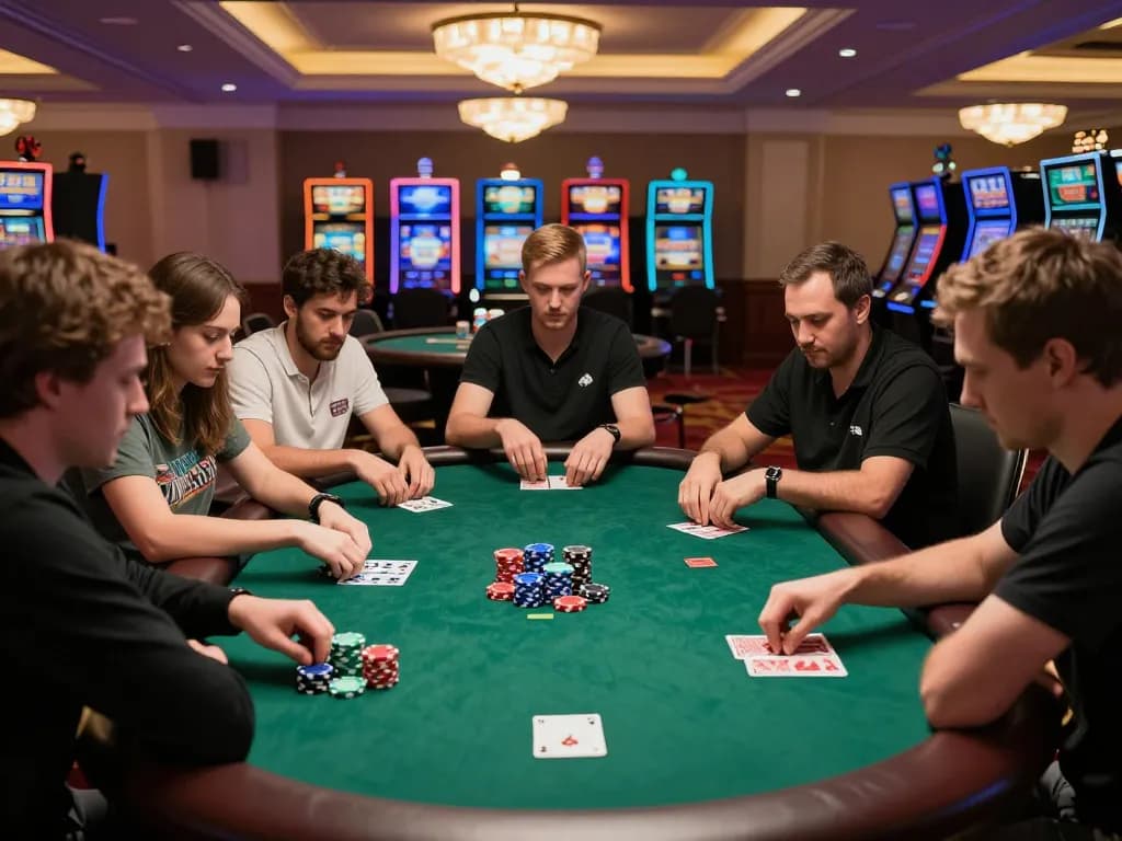 Engaged players at a high-stakes poker game showcasing strategic gameplay at 79so do casino.
