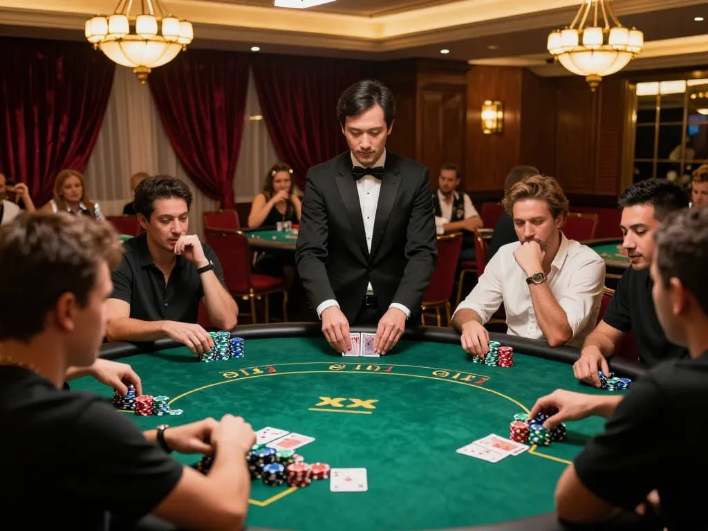 Players engaged in a thrilling poker game at XX 88, highlighting the excitement of high-stakes gambling