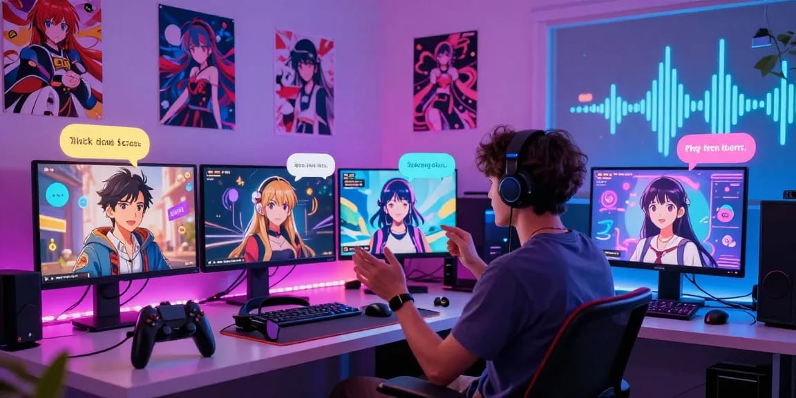 Engaging ecchi AI chat scene with vibrant characters and playful dialogue.