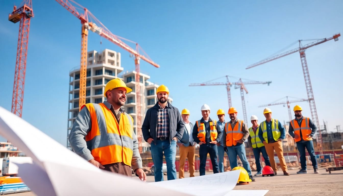 New Jersey Commercial General Contractor managing a construction site with team collaboration.