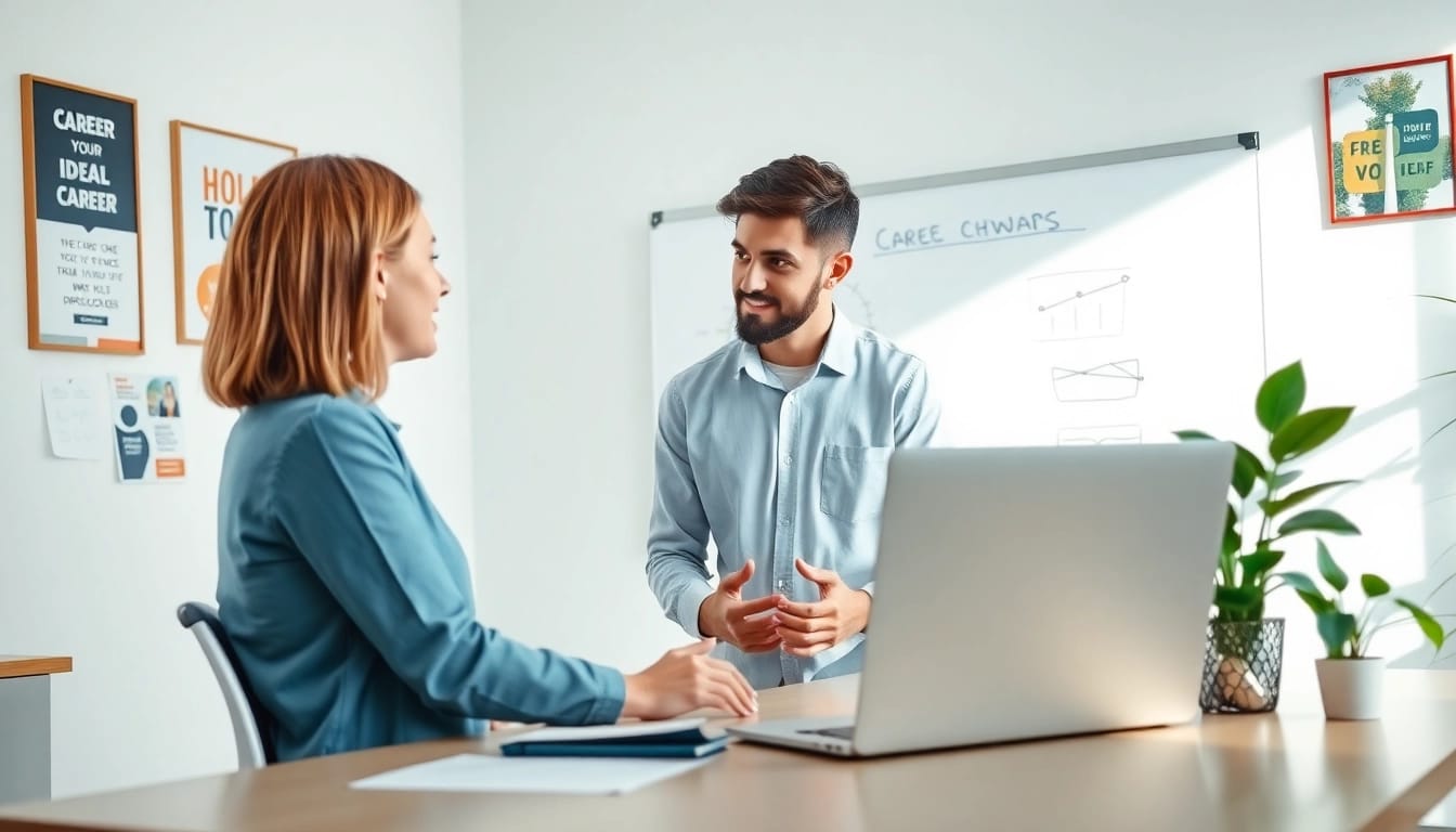 A career coaching session focused on defining the ideal career for individuals.