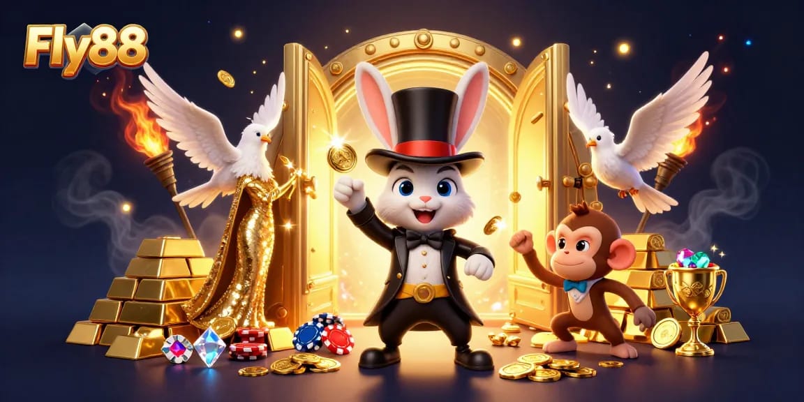 Engage with Fly88's thrilling casino adventure featuring magical wins and vibrant animations.