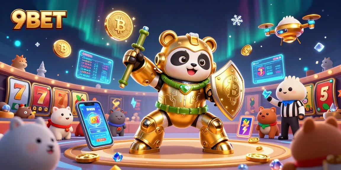 Experience thrilling jackpots with 9BET in an action-packed casino scene.