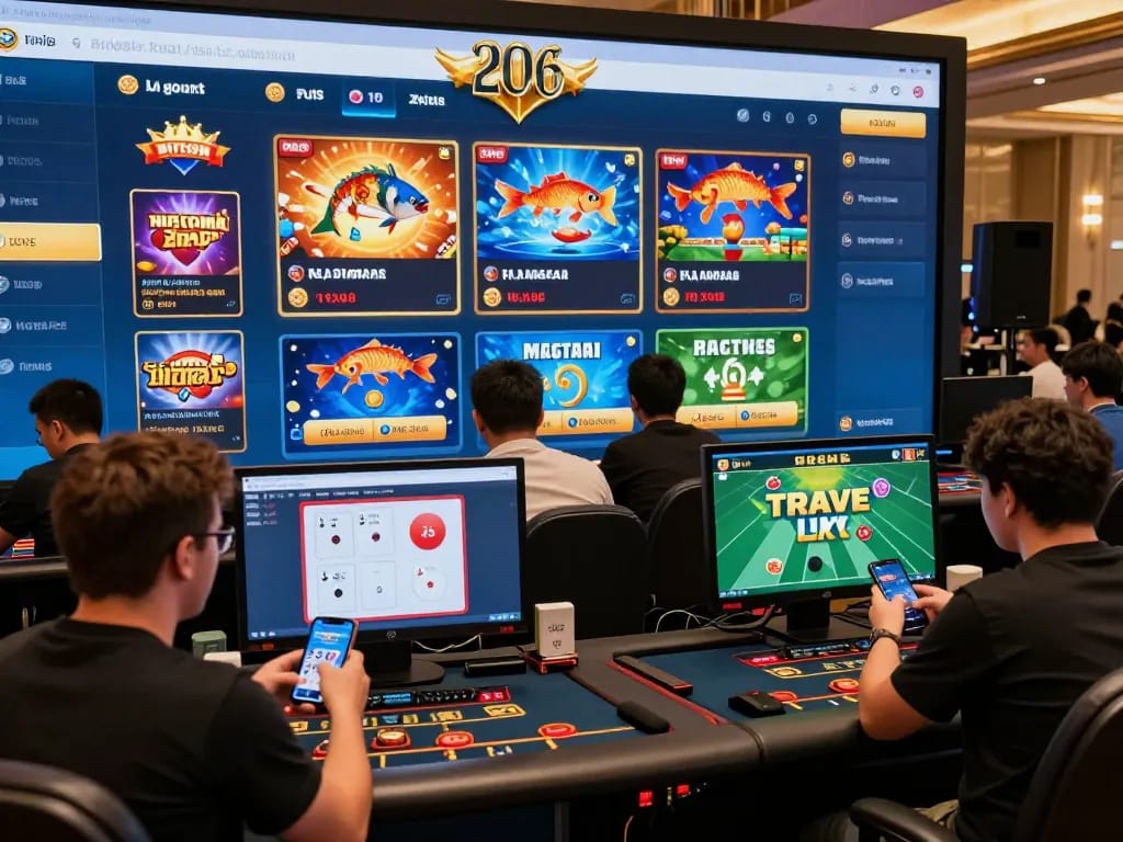 Engaged players on 8KBET enjoying online betting with a vibrant platform.