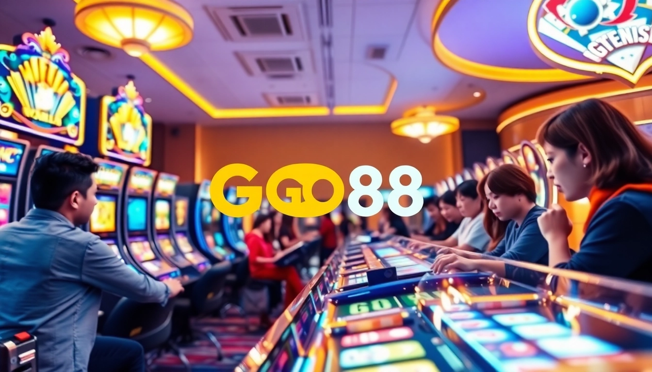 Exciting online gaming scene at GO88 with players enjoying diverse games.