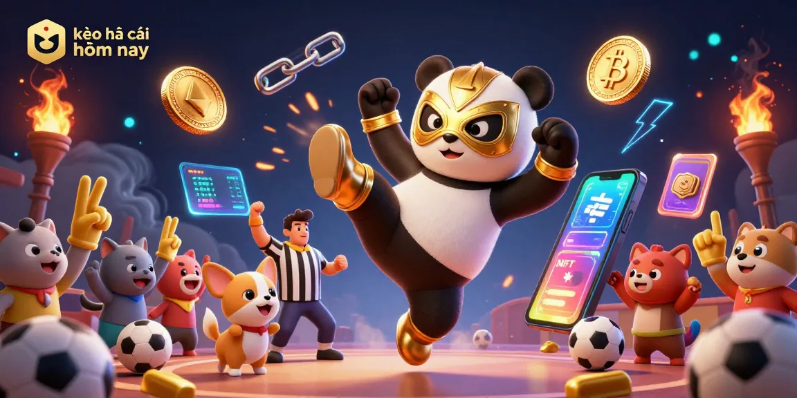 Betting on kèo nhà cái hôm nay with an exciting sports scene featuring a panda wrestler