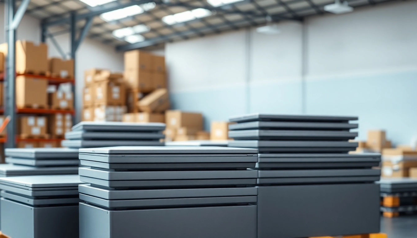 Showcasing MacBook Pro pallets for Sale in an organized, bright warehouse.