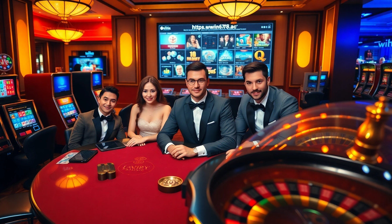 Players enjoying gaming at https://win678.ac/ casino with exciting poker and slot action.