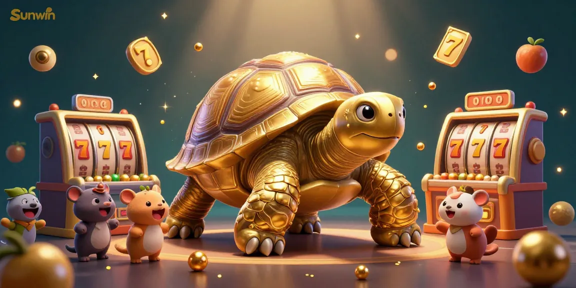 Spin and win with Sunwin's vibrant online casino games featuring a playful tortoise.