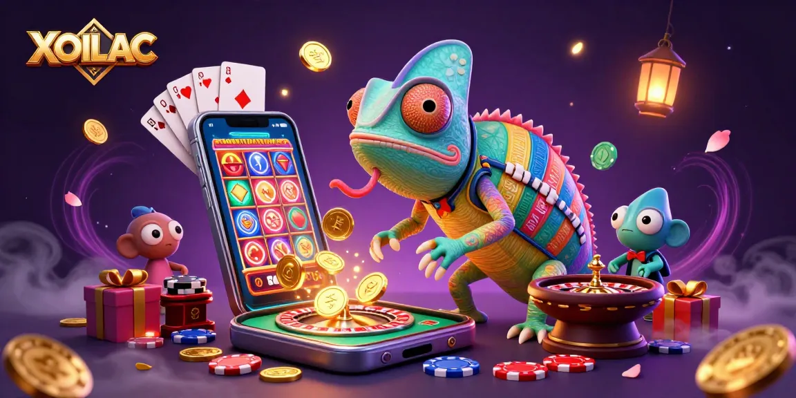 Experience the excitement of XOILAC with a colorful 3D casino scene filled with dynamic gaming action.