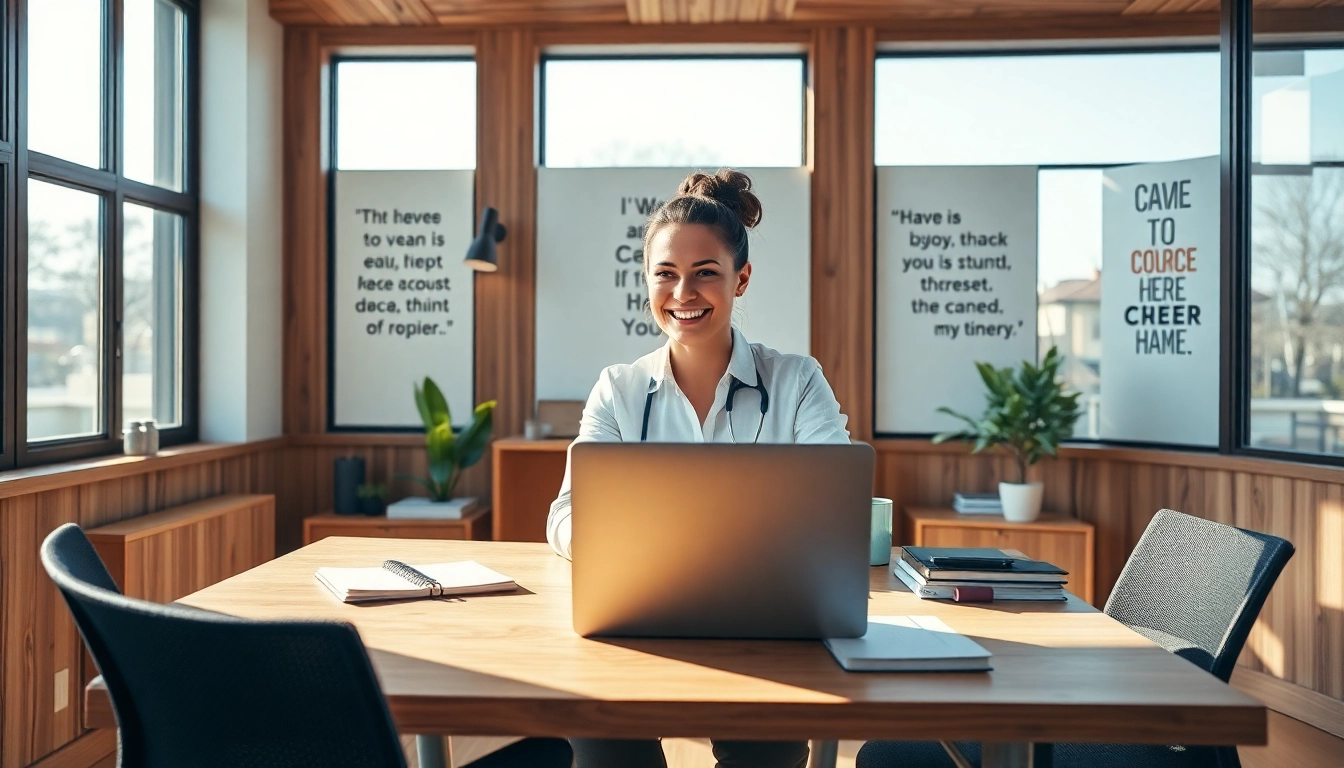 Career consultant working in a bright office, provides guidance with professionalism.