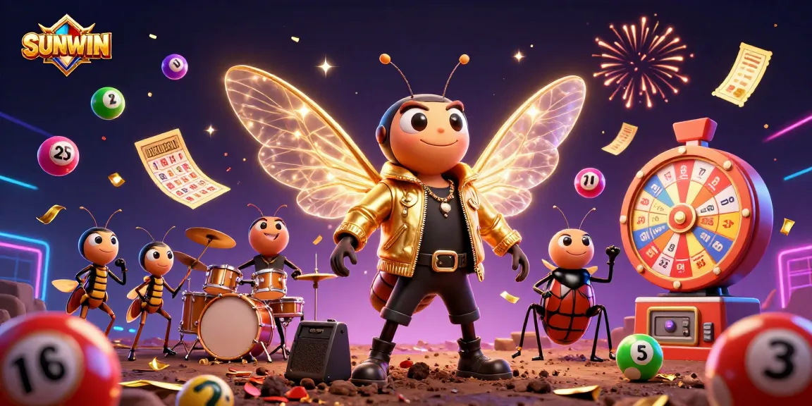 SUNWIN offers thrilling casino excitement as a cicada rock star and band bring vibrant energy to the game.