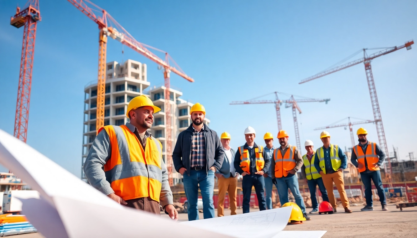 New Jersey Commercial General Contractor managing a construction site with team collaboration.