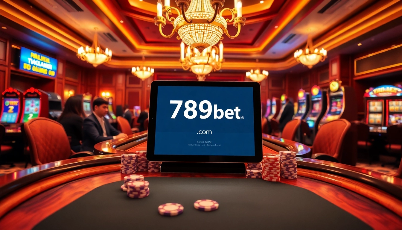 Players enjoying a thrilling game at 789bet.com casino, surrounded by luxury and excitement.