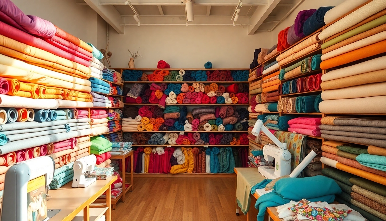 Snel stoffen kopen bij een stoffen winkel online met kleurrijke stoffen en uitnodigende sfeer.