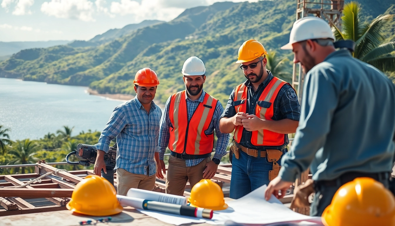 Highlighting the Hawaii construction association, experts collaborate on a thriving building site.