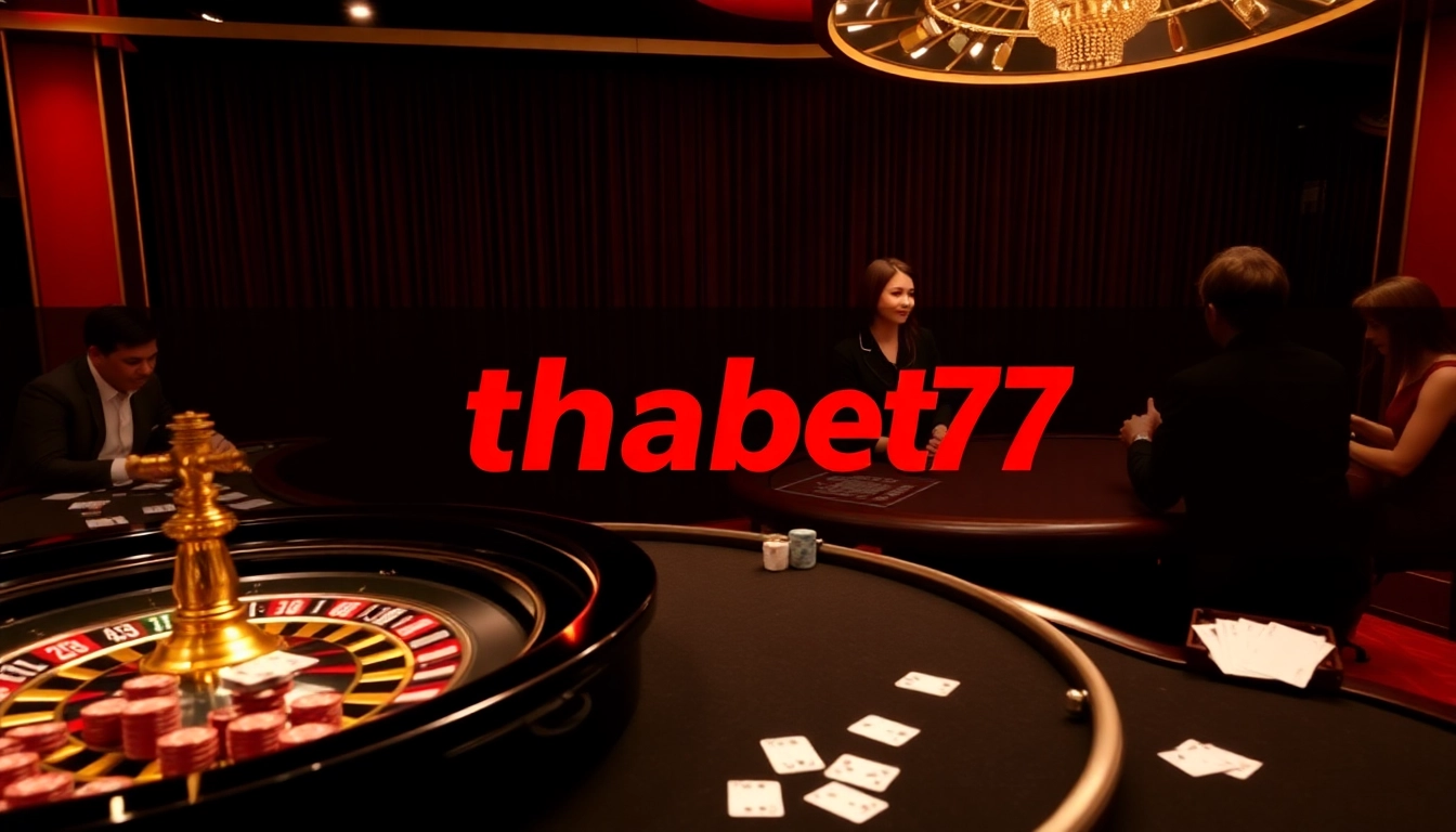Experience thrilling gameplay at thabet77 casino with luxury poker and roulette tables.
