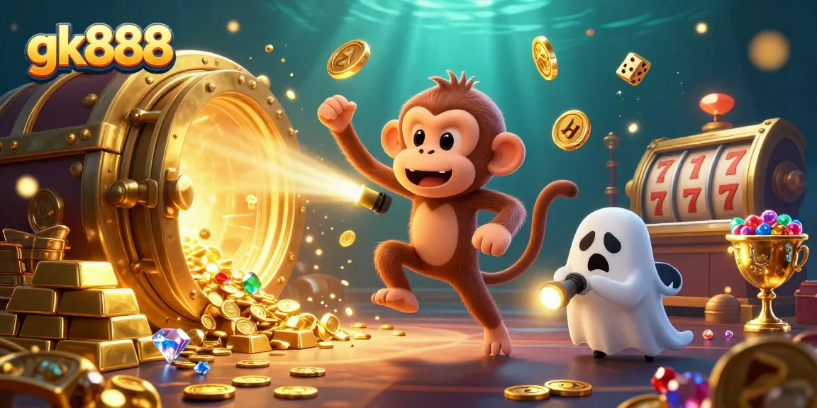 Engage with gk888's vibrant haunted casino scene showcasing thrilling slots and ghostly adventures.