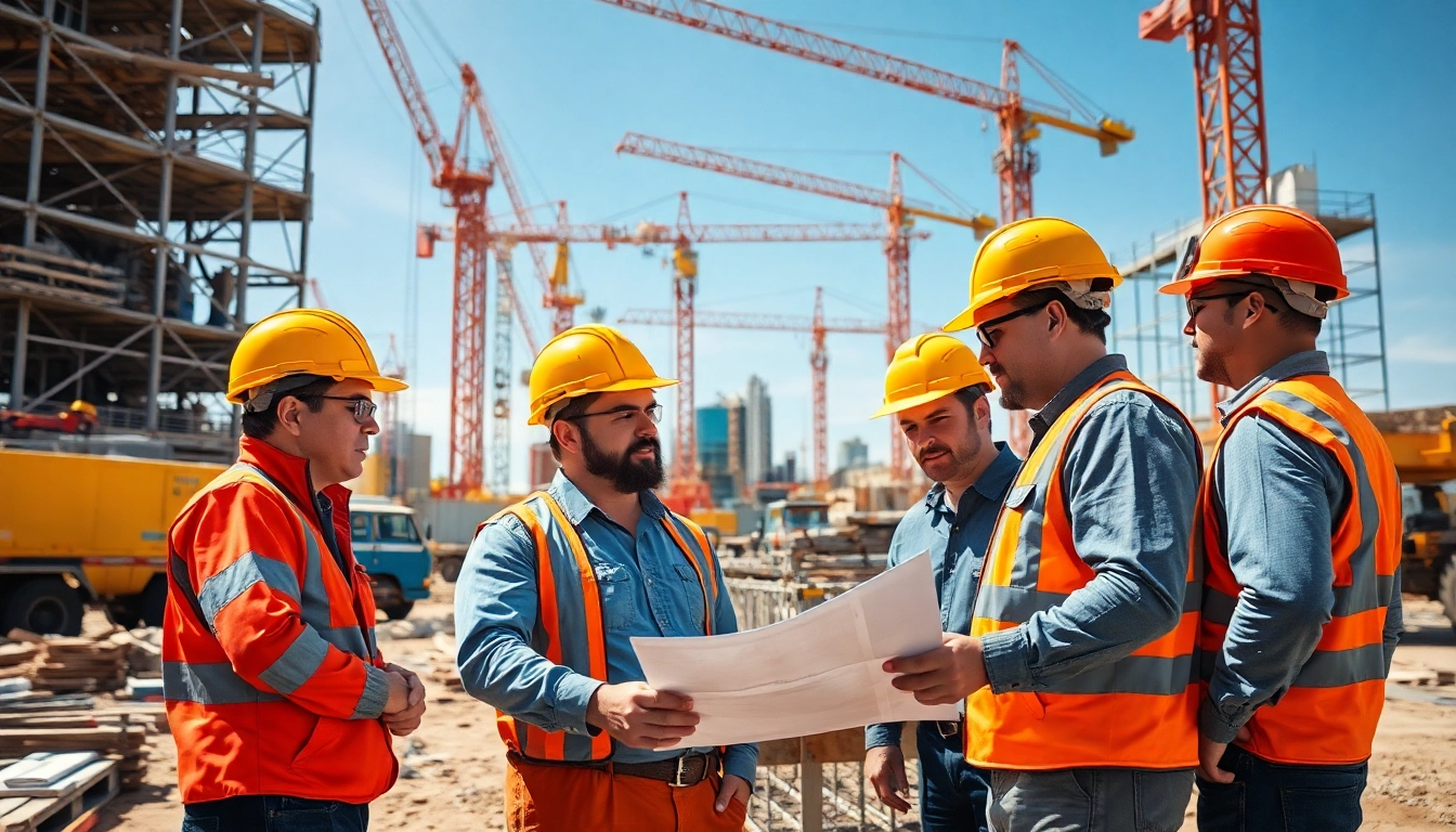 Engaged workers on a Colorado construction site exemplifying teamwork in construction news.