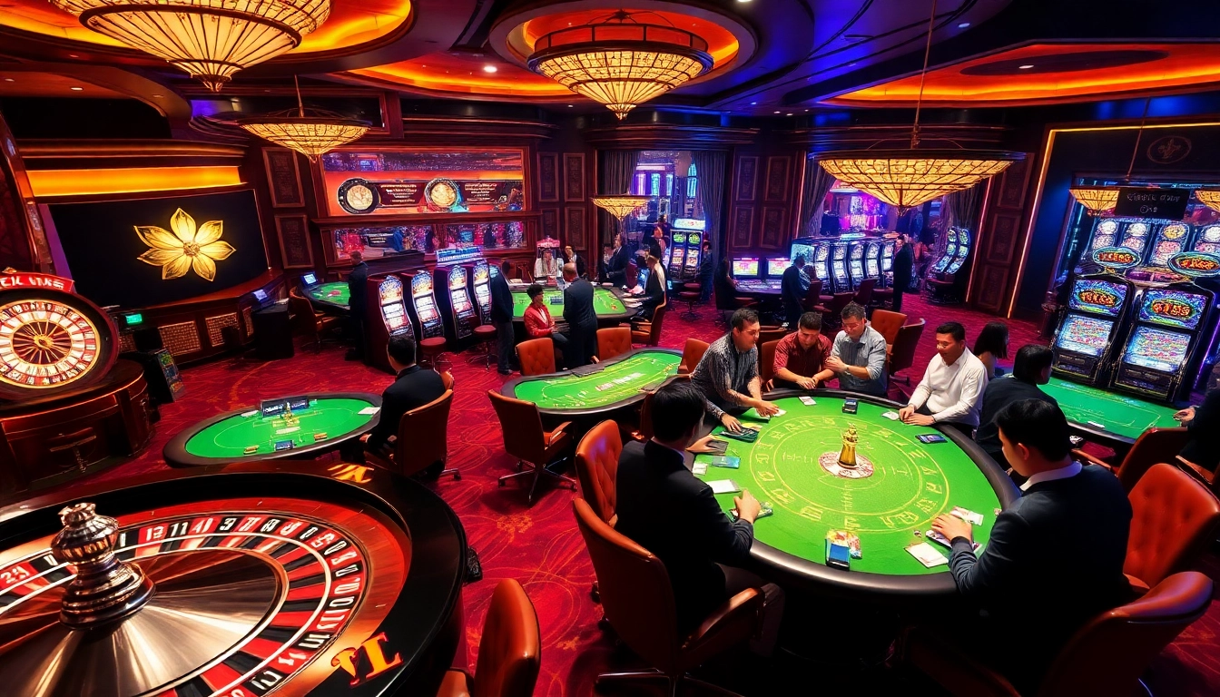 Players celebrating their wins at NHÀ CÁI VT88 casino, enjoying an immersive gaming experience.