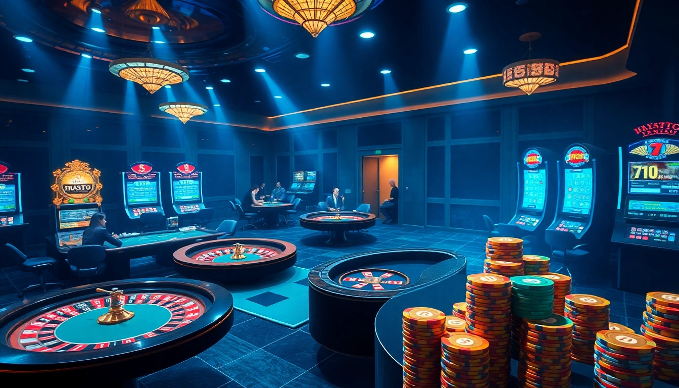 Players engaging in thrilling action at crypto online casinos with colorful chips and bright slot machines.